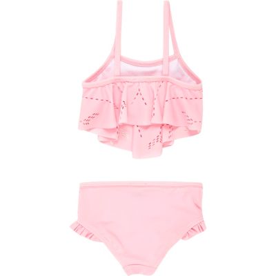 Mini girls pink laser cut bikini